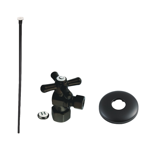 Trimscape Toilet Supply Kit Combo 1/2" IPS X 3/8" Comp Outlet, Black